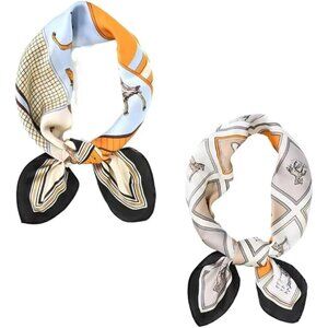 Silk Satin 31 Steed Head Scarf Medium Square Hair Scarf for Women 28 Inches